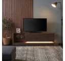 FUFU&GAGA Lowboard 160 cm mit LED-Beleuchtung und Glasböden Walnussfarbe Bild 3