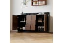 FUFU&GAGA Sideboard 150cm Braun Schwarz mit Stromschienen-System Bild 1