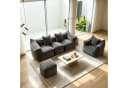 FUFU&GAGA Ecksofa Modulares Sofa Set 5-Sitzer Cloud Sofa Cord Grau Bild 1