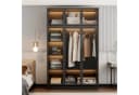 FUFU&GAGA Kleiderschrank 6 Türen Schwarz Glas LED Beleuchtung Bild 2