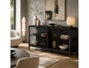 FUFU&GAGA Sideboard Glas mit LED-Beleuchtung Schwarz/Weiß Bild 3