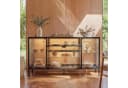 FUFU&GAGA Sideboard Glasvitrine mit 3-Farben-LED Beleuchtung Bild 2