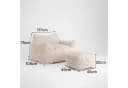 FUFU&GAGA Bodensofa 117 cm Cord Grau-Weiß mit Fußhocker Bild 3