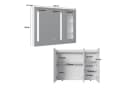FUFU&GAGA Badezimmerspiegelschrank 120cm LED Touch 3 Türen Weiß Bild 4