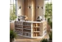 FUFU&GAGA L-förmige Empfangstheke mit Schubladen Eiche/Weiß Bild 3