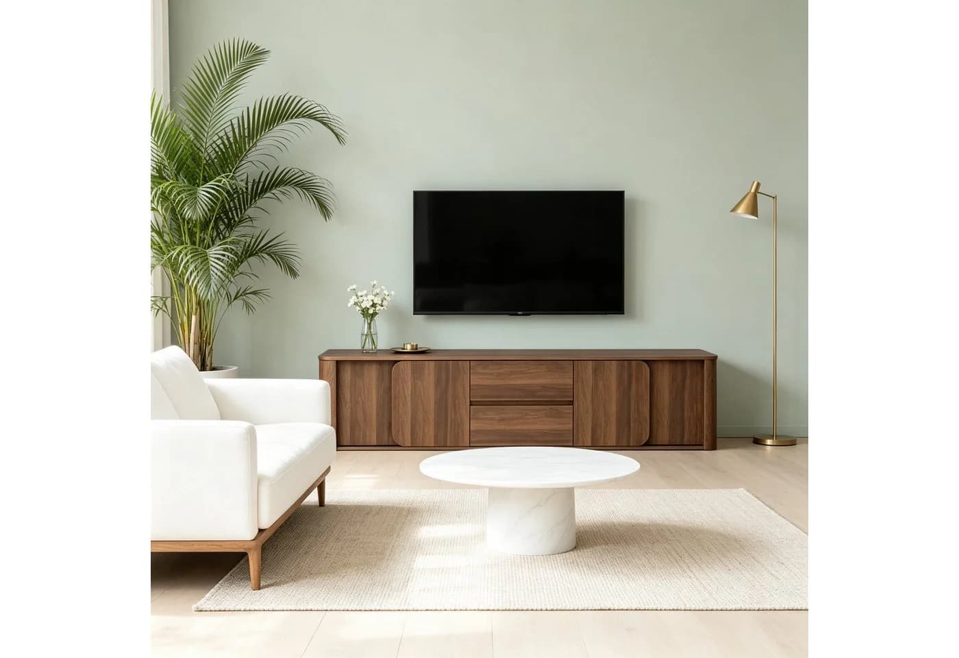 FUFU&GAGA Lowboard TV-Schrank 200cm Walnuss-Optik mit Push-to-Open - Bild 3