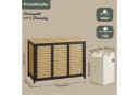 AdelDream Wäschekorb 150L 3 Fächer Bambus Schwarz Bild 3
