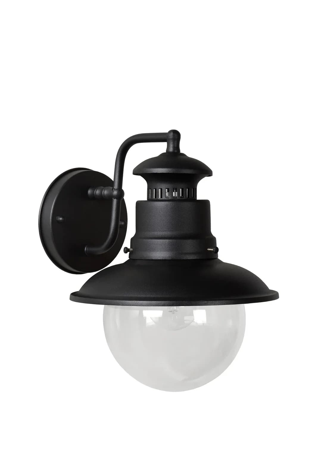 LUCiDE Wandleuchte FIGO Schwarz Aluminium Glas IP44