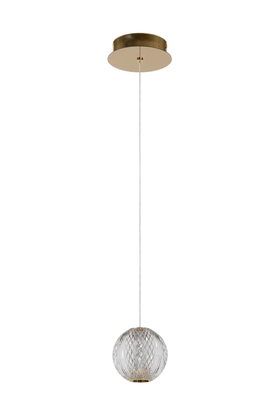 LED-Hängeleuchte Cintra Ø 14 cm Transparent Gold Acryl Lucide