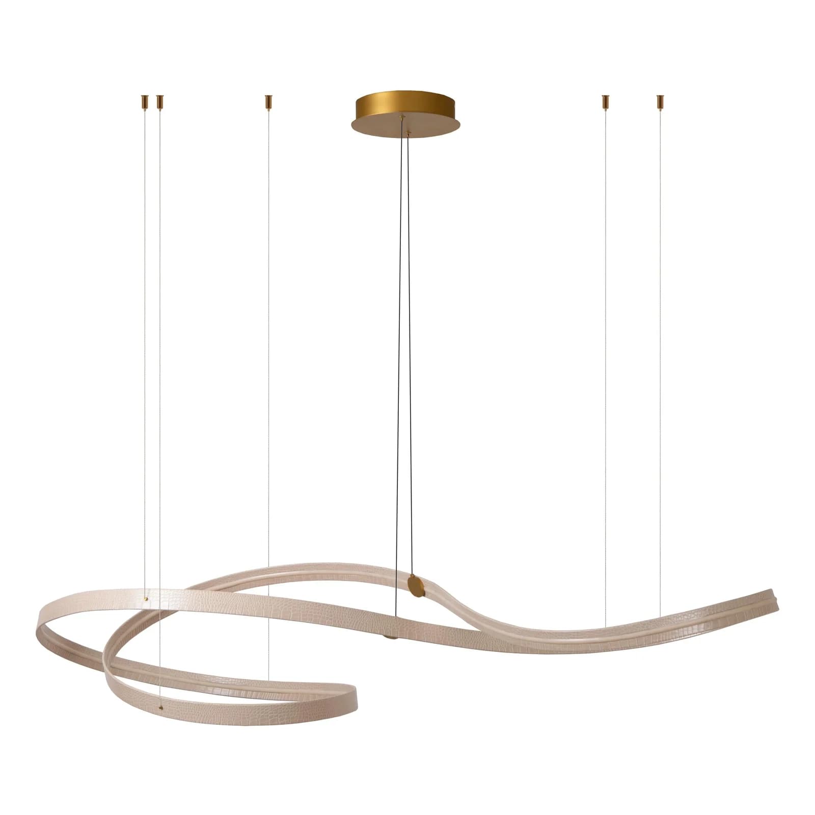 LUCiDE Pendelleuchte SLALOM Beige Aluminium Dimmbar