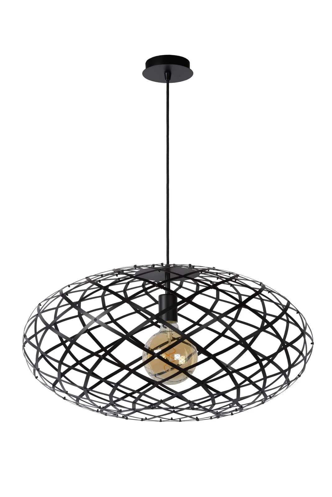 LUCiDE Pendelleuchte WOLFRAM Schwarz Metall