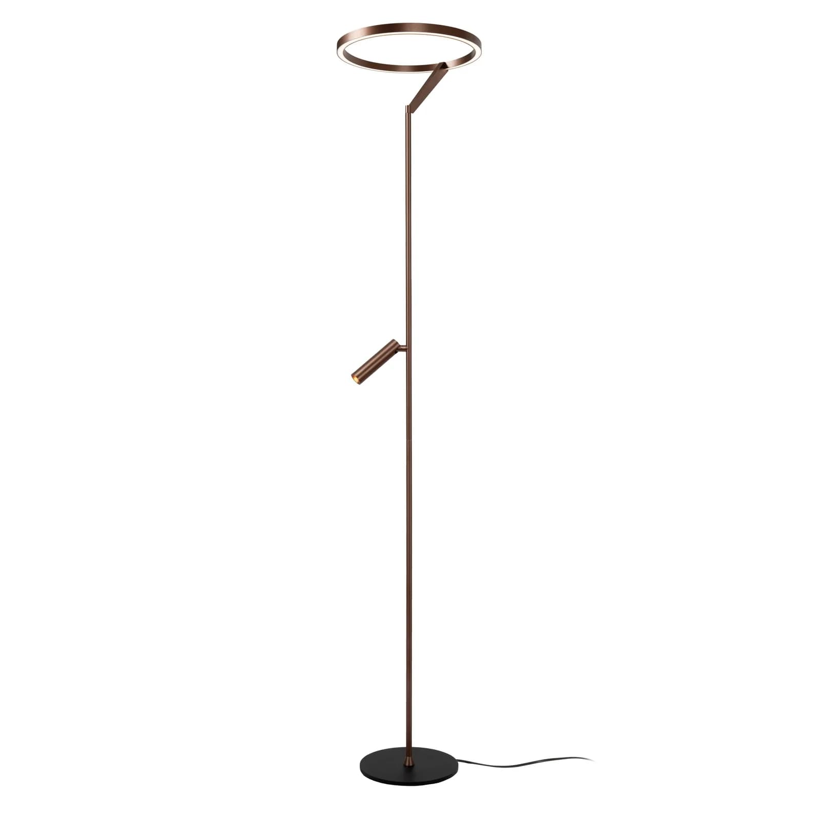LUCiDE Stehleuchte APPLAUSE Aluminium Braun Dimmbar
