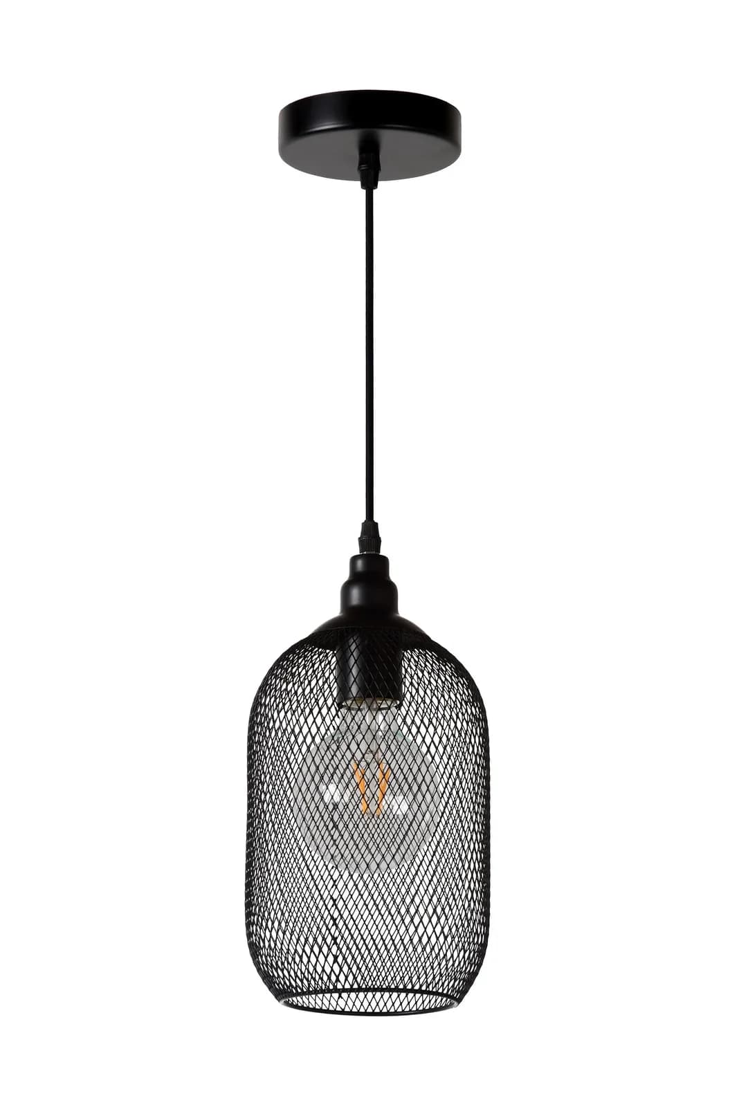 Lucide Pendelleuchte Mesh Schwarz Ø 15 cm