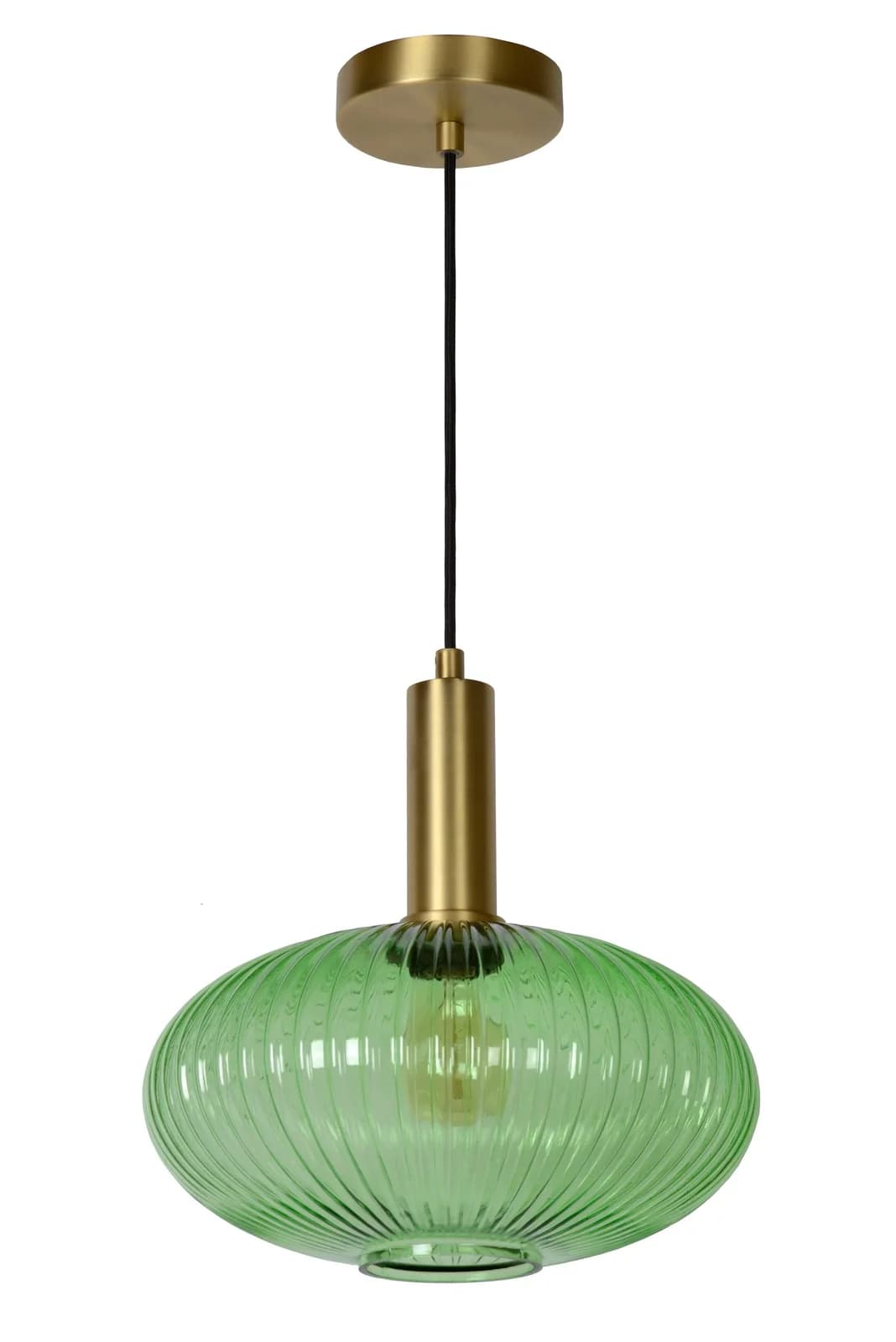 Glas-Hängeleuchte Maloto Ø 30 cm Grün Retro