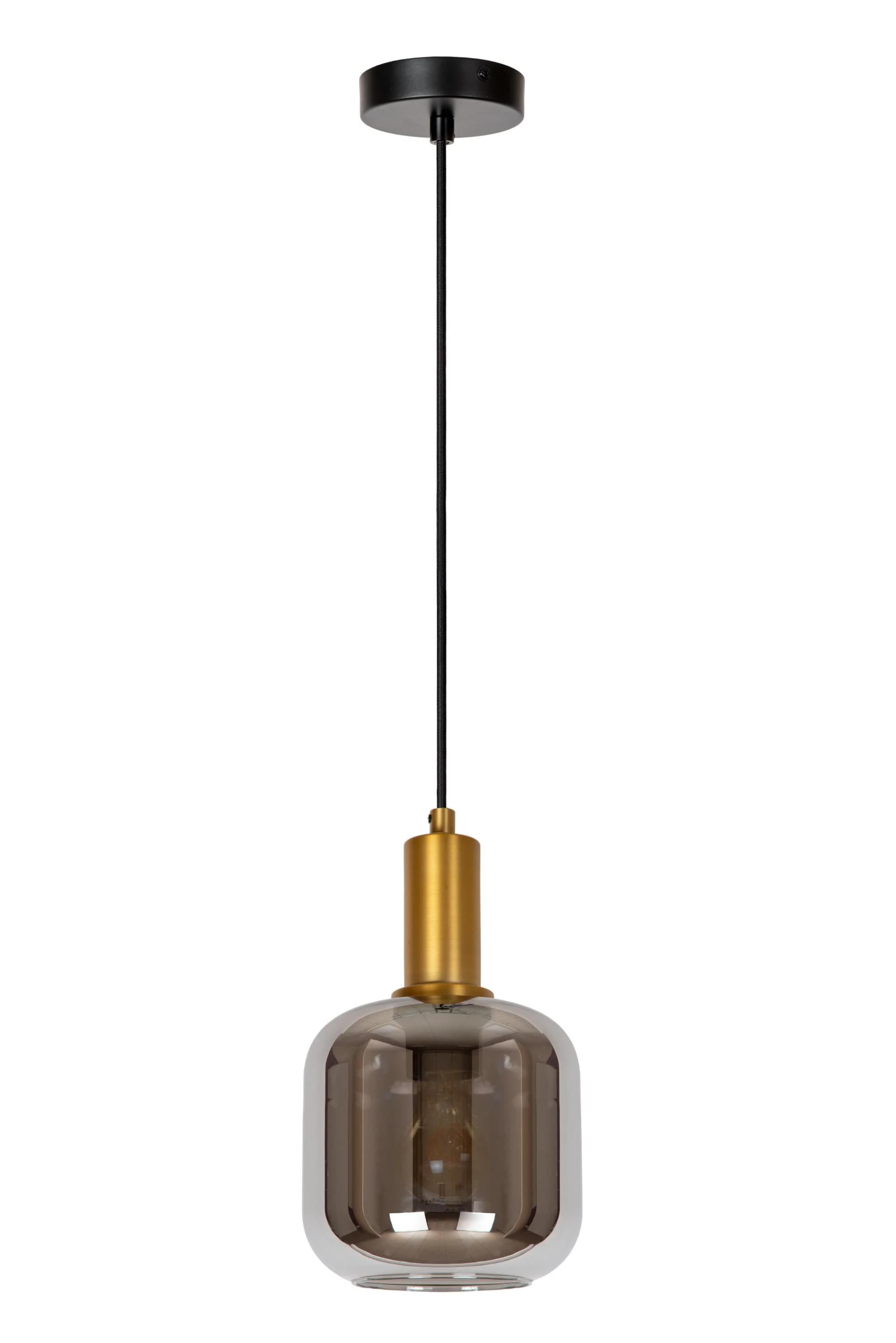 Pendelleuchte Joanet Ø 16 cm 1-flammig Glas Rauchgrau