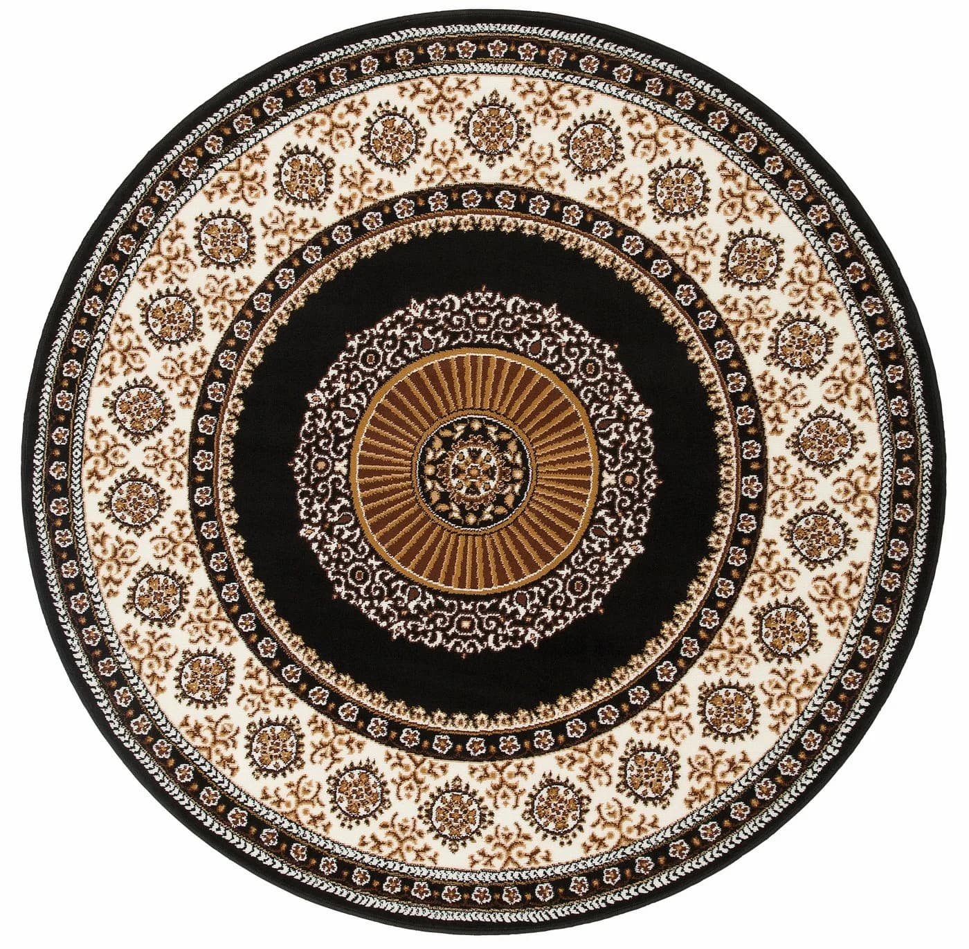 Teppich OTTO HOME Shari Schwarz Rund 140cm Orient-Design Kurzflor - Bild 2