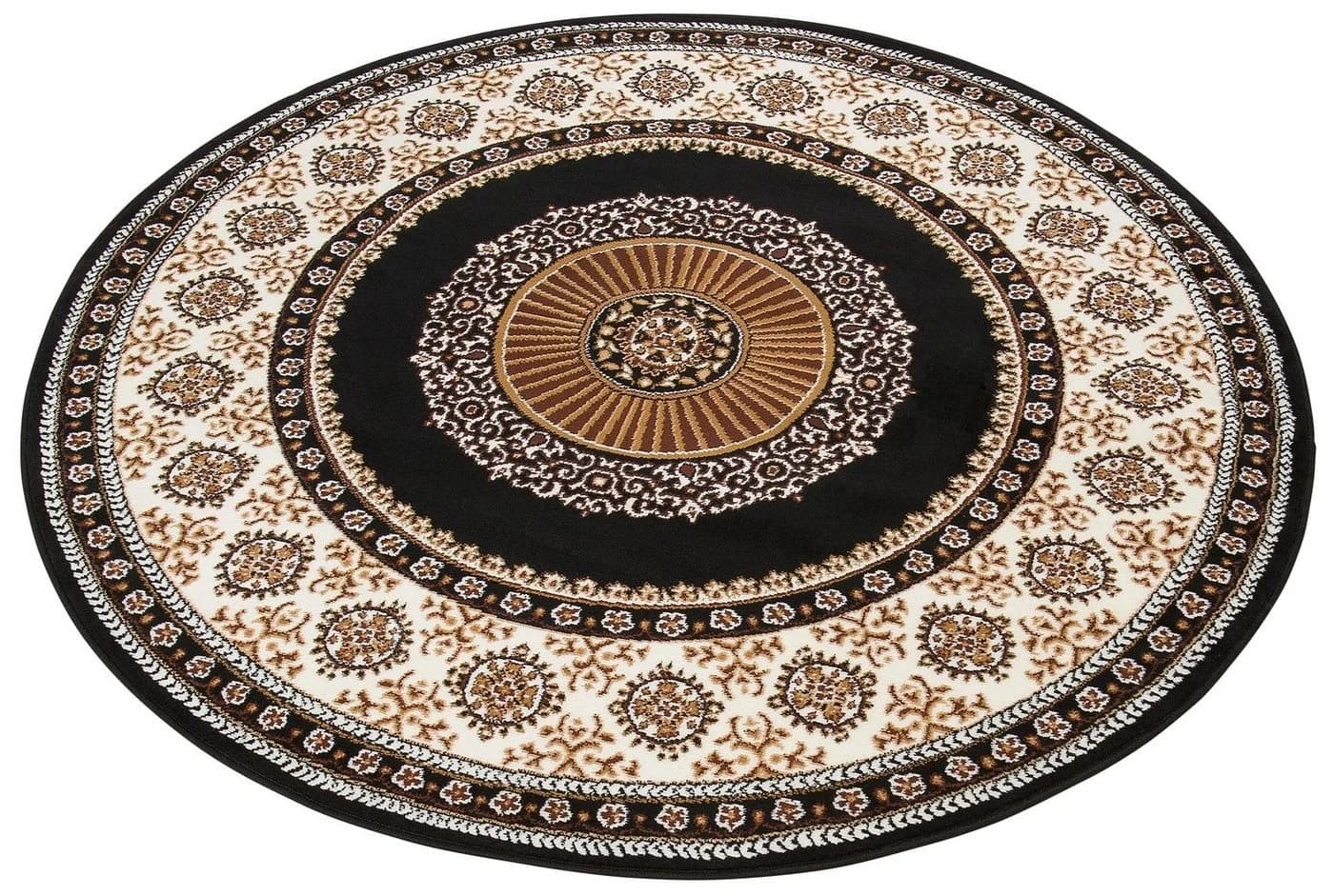 Teppich OTTO HOME Shari Schwarz Rund 140cm Orient-Design Kurzflor - Bild 4