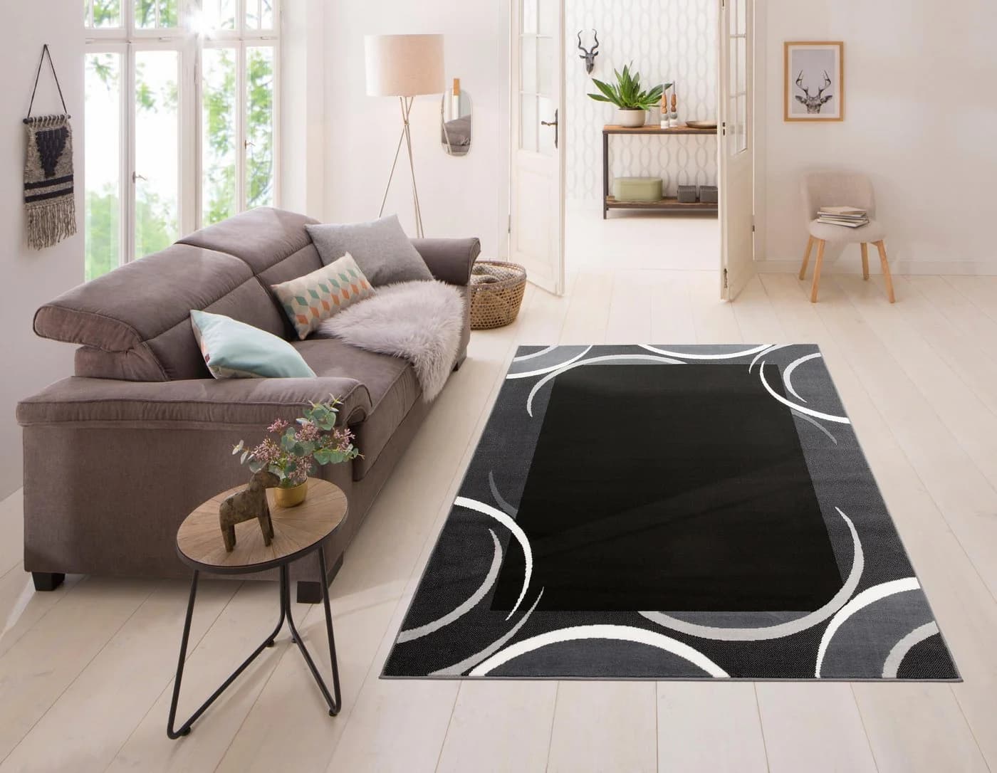 OTTO HOME Teppich Noah Anthrazit Modern Kurzflor