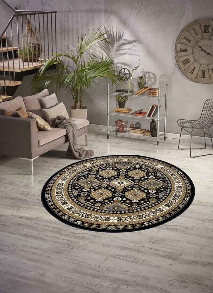 Teppich OTTO HOME Diantha Dunkelbraun Orientalisch Rund