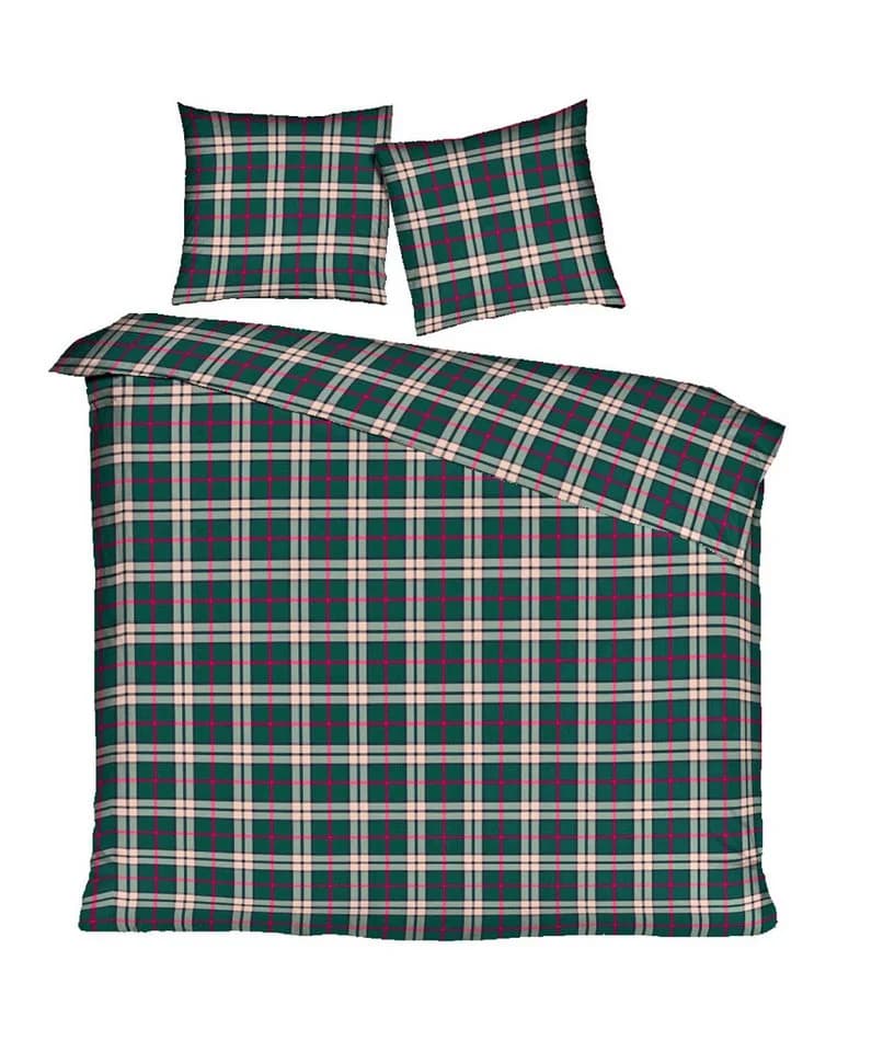mistral home Bettwäsche 135x200cm Bristol Classic Winter Kariert Flanell 2 teilig - Bild 2