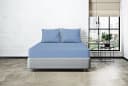 Mistral Home Spannbetttuch Perkal Uni Blau 100% Baumwolle Bild 1