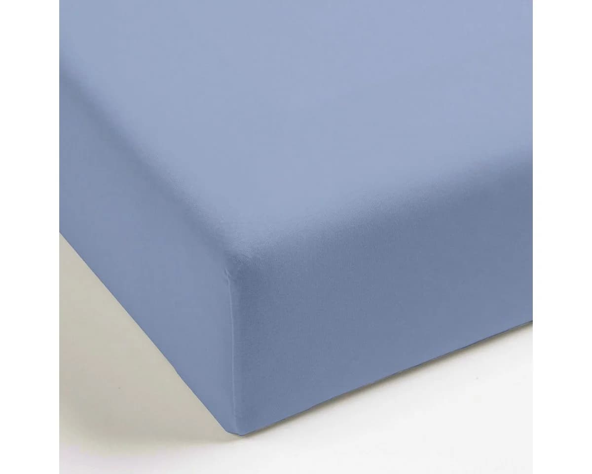 Mistral Home Spannbetttuch Perkal Uni Blau 100% Baumwolle - Bild 2