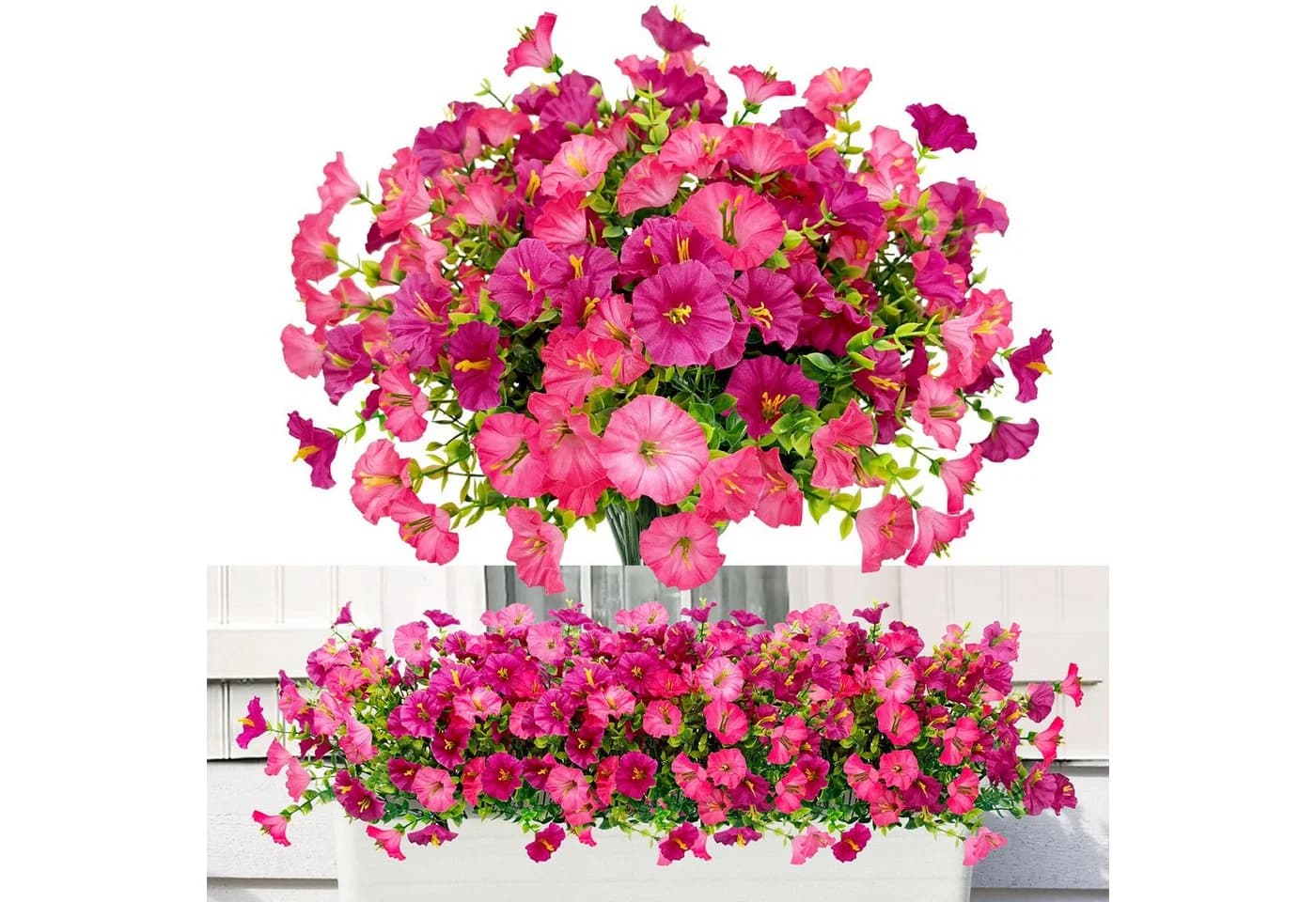 FOUORTUNATE-BEE Kunstblumenstrauß 8er Set Rosa UV-beständig - Bild 2