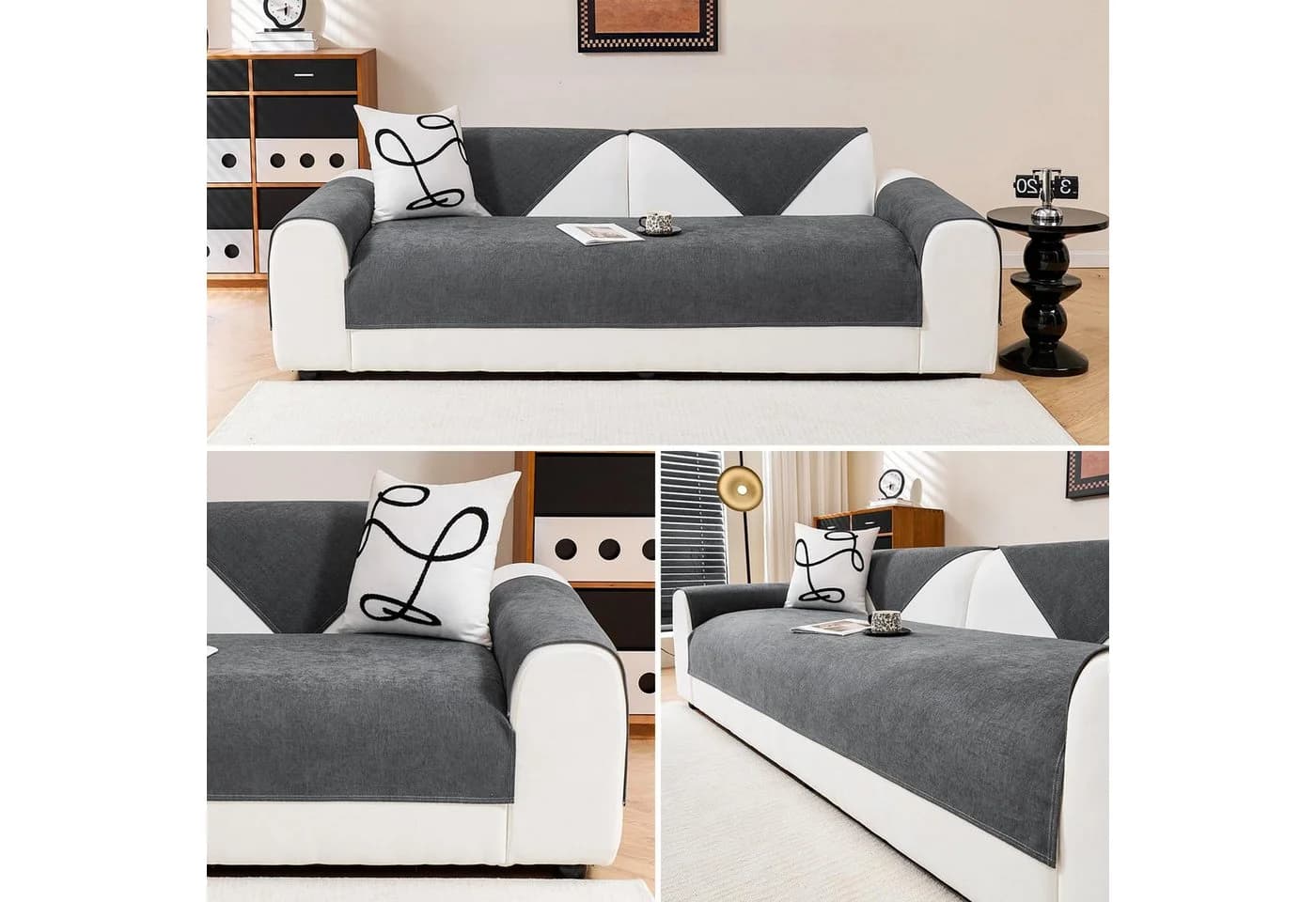 FOUORTUNATE-BEE Sofaschoner Grau Wasserdicht Rutschfest - Bild 3