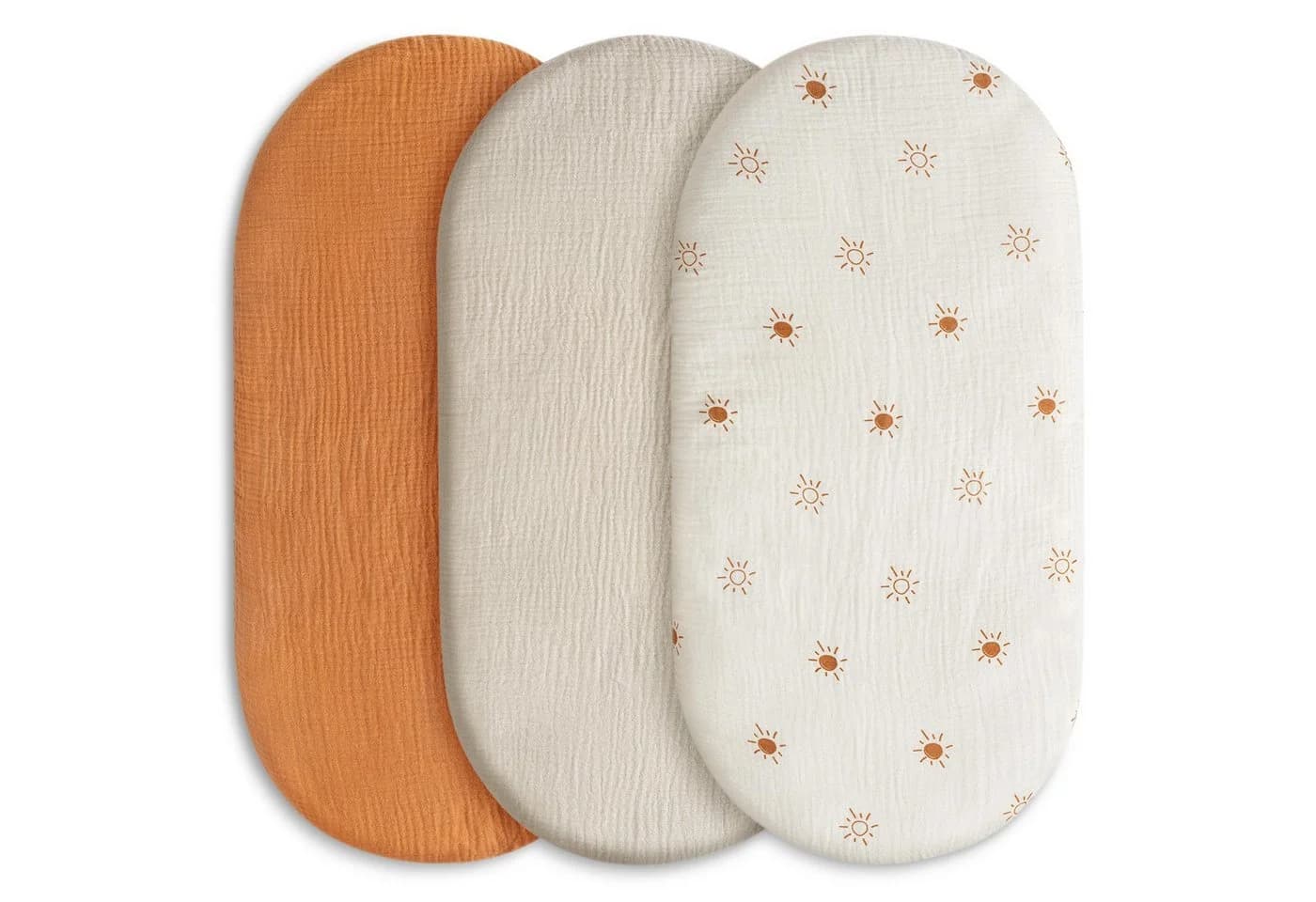 FOUORTUNATE-BEE Baby Spannbettlaken 3er Set Musselin 81x42 cm - Bild 2