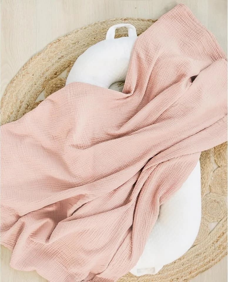 FOUORTUNATE-BEE Baby Mulltücher 3er Set Rosa 100x100 cm Baumwoll-Musselin