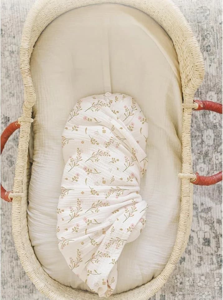 FOUORTUNATE-BEE Baby Mulltücher 3er Set Rosa 100x100 cm Baumwoll-Musselin - Bild 5