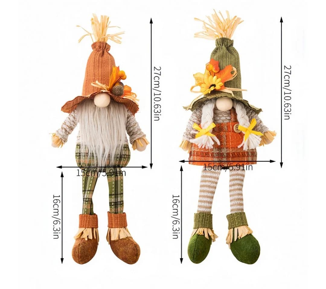 FOUORTUNATE-BEE Herbstwichtel Deko 2er Set 43cm Orange/Braun - Bild 4