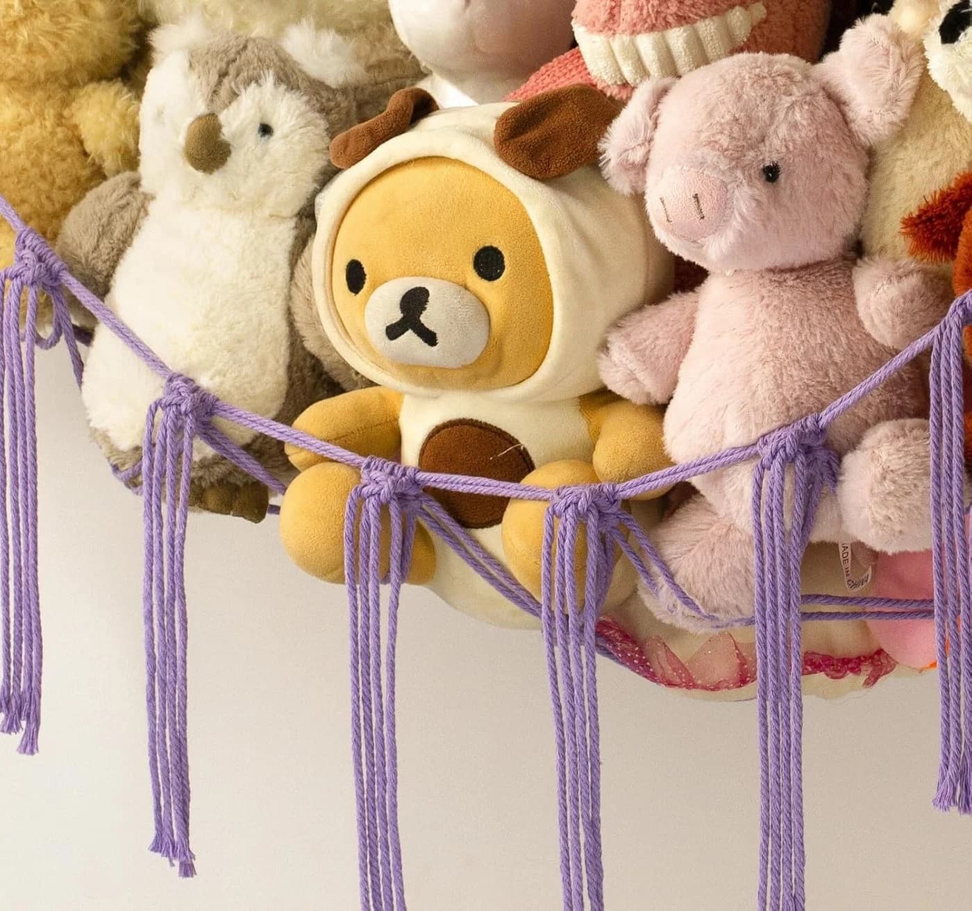 FOUORTUNATE-BEE Hängekorb Plüschtier Hängematte Ecknetz Violett - Bild 5