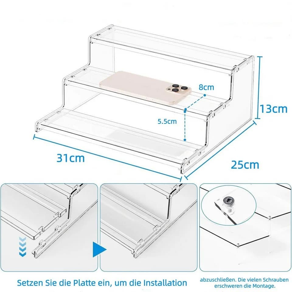 FOUORTUNATE-BEE Schreibtisch-Organizer Acryl 3 Ebenen Transparent - Bild 4