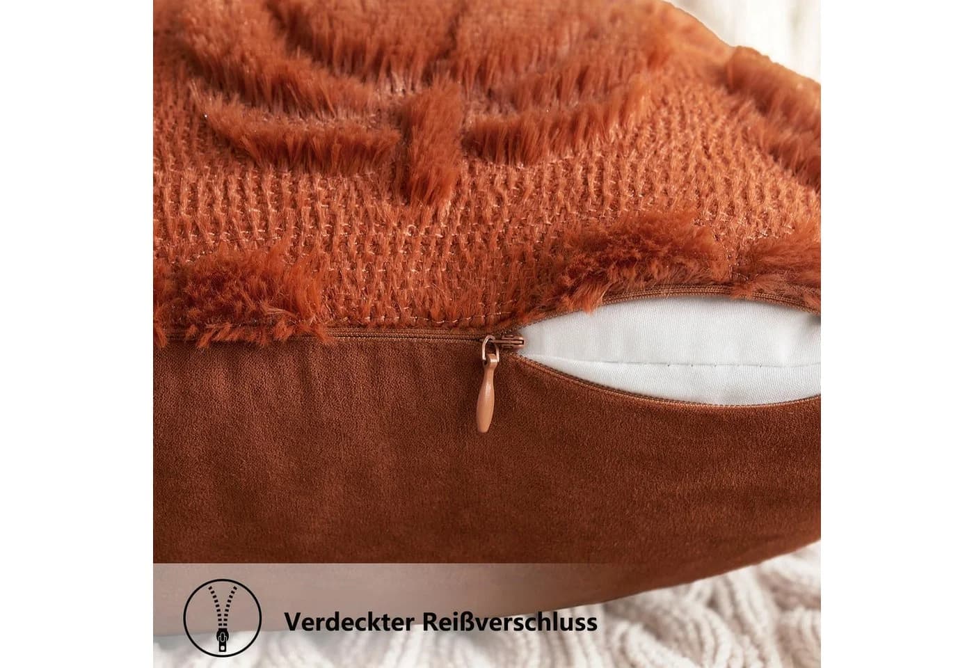 FOUORTUNATE-BEE Kissenbezug 2er Set Herbstliches Kürbismotiv Orange Polyester - Bild 3