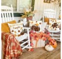 FOUORTUNATE-BEE Kissenbezug 4er Set Herbst Ahornblatt Kürbis 45x45 cm Bild 1