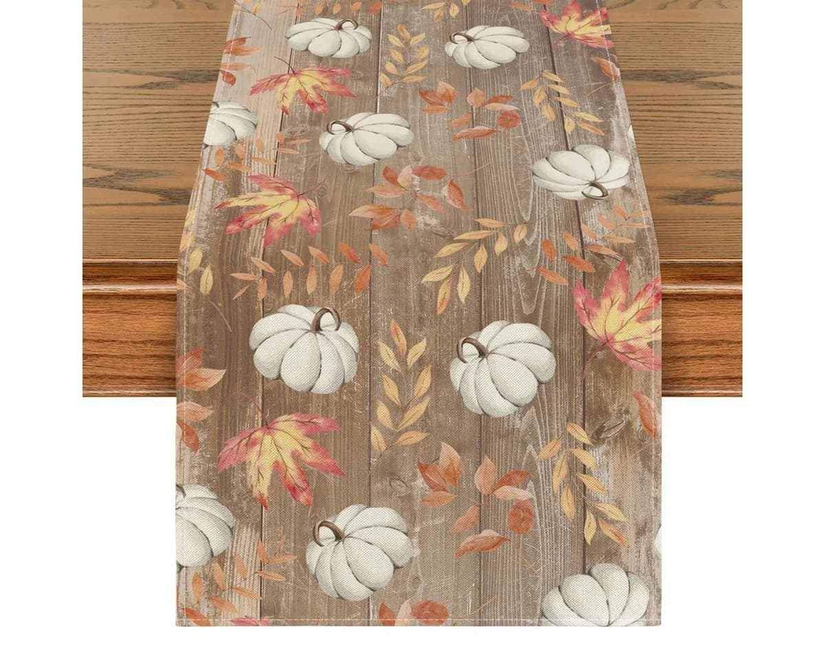 FOUORTUNATE-BEE Tischläufer Braun Herbst-Motiv Polyester - Bild 2