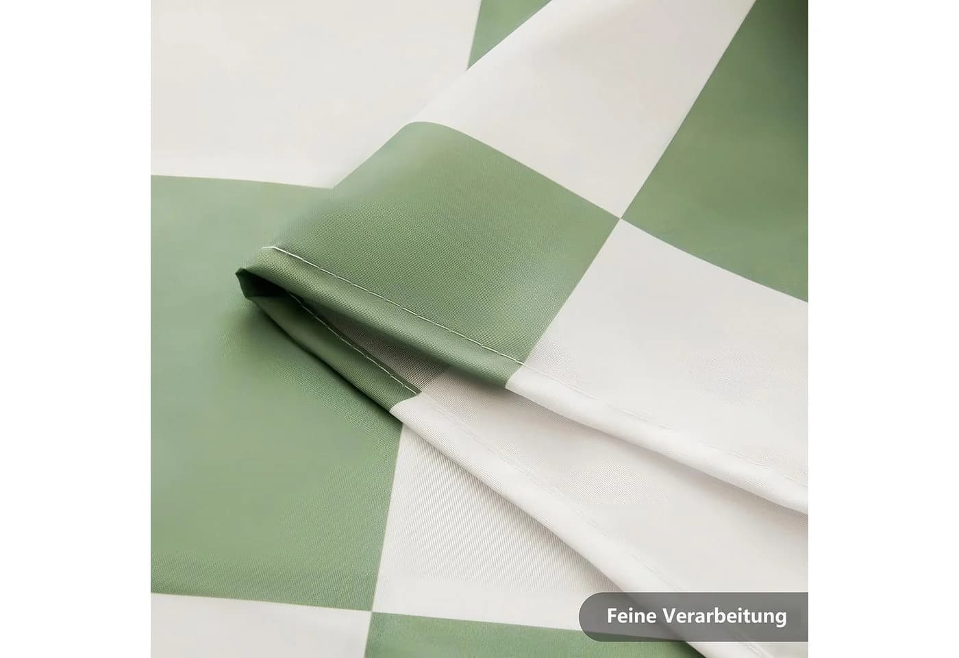 FOUORTUNATE-BEE Duschvorhang Retro Schachbrettmuster Grün - Bild 5
