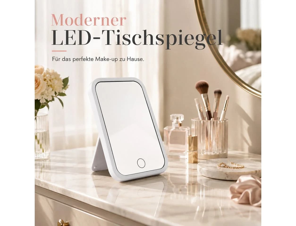ibettertec LED-Schminkspiegel Weiß mit einstellbarer Helligkeit
