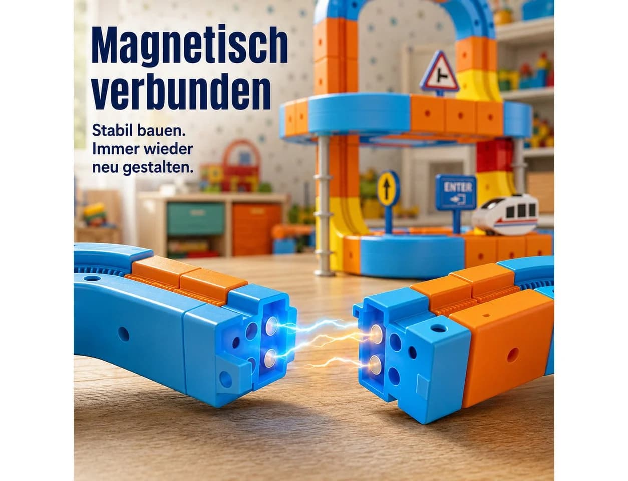 ibettertec Magnetspielbausteine Set 80-tlg. mit motorisiertem Auto - Bild 4
