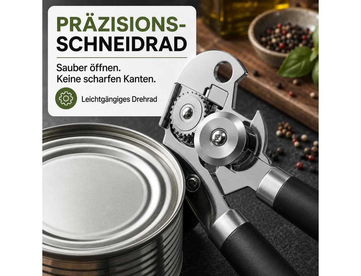 ibettertec Dosenöffner Edelstahl Schwarz 3-in-1 Spülmaschinenfest - Bild 3