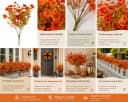 Luckice Kunstblumenstrauß 5er Set Orange Eukalyptus Bild 3
