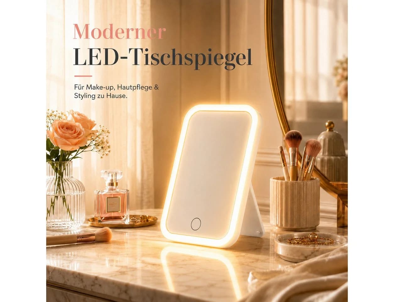 Luckice LED Schminkspiegel Weiß Modern