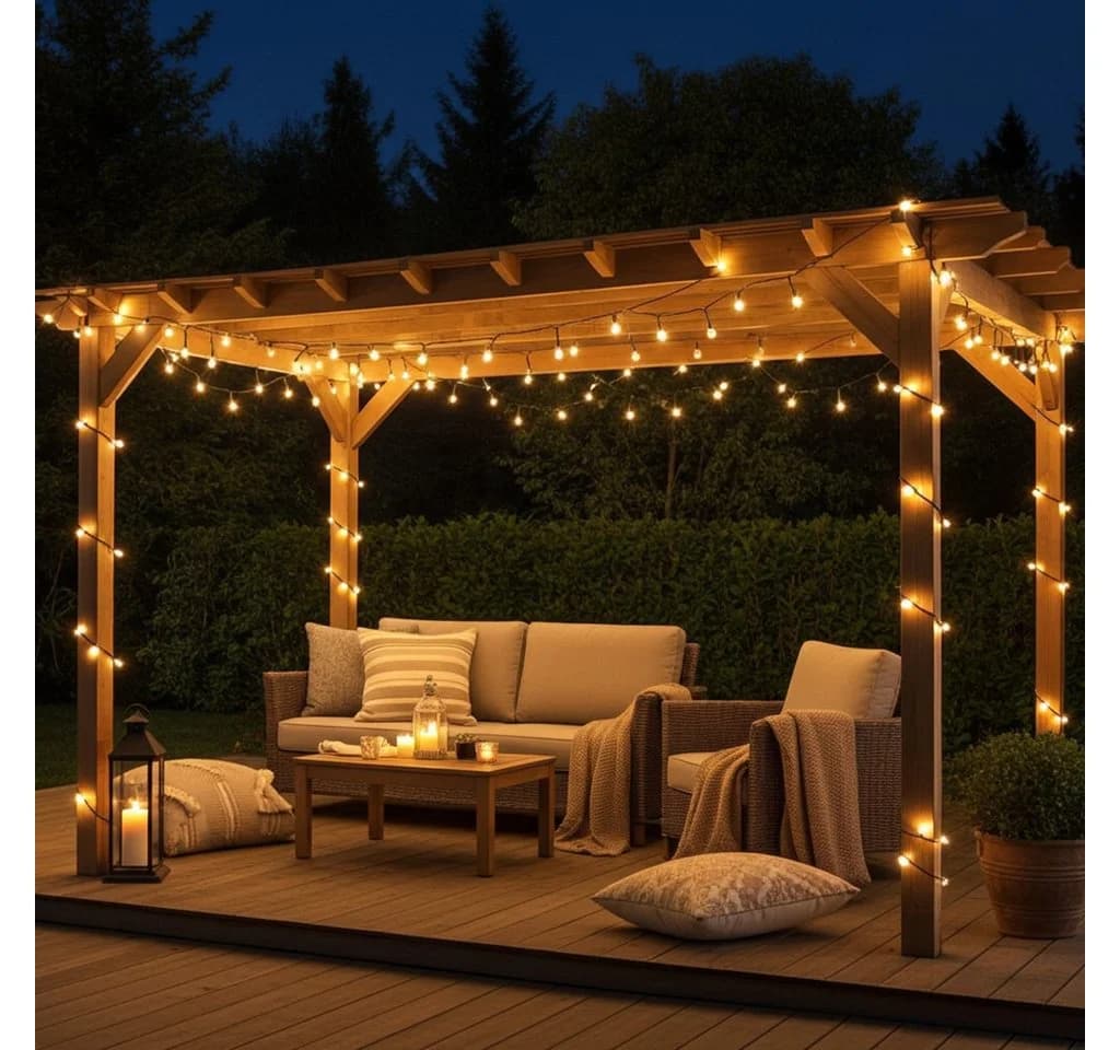 Nedis LED-Lichterkette 14,4m 192 LEDs Warmweiß Batterie IP44