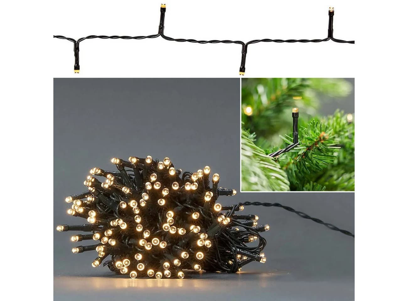 Nedis LED-Lichterkette 14,4m 192 LEDs Warmweiß Batterie IP44 - Bild 2