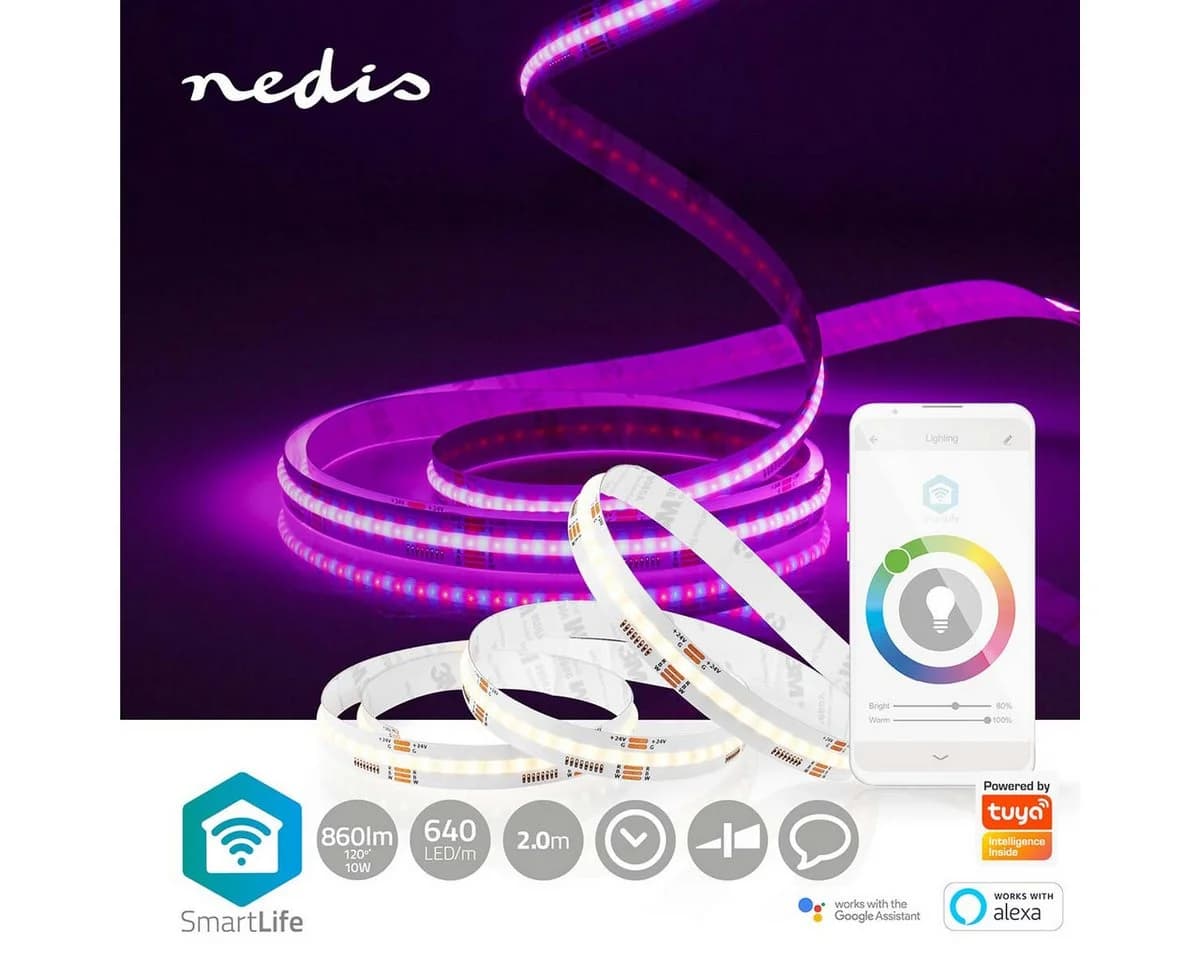 Nedis LED-Streifen WIFILSC20CRGB, Wi-Fi, RGB + CCT 2700–6500 K, App-Steuerung - Bild 5