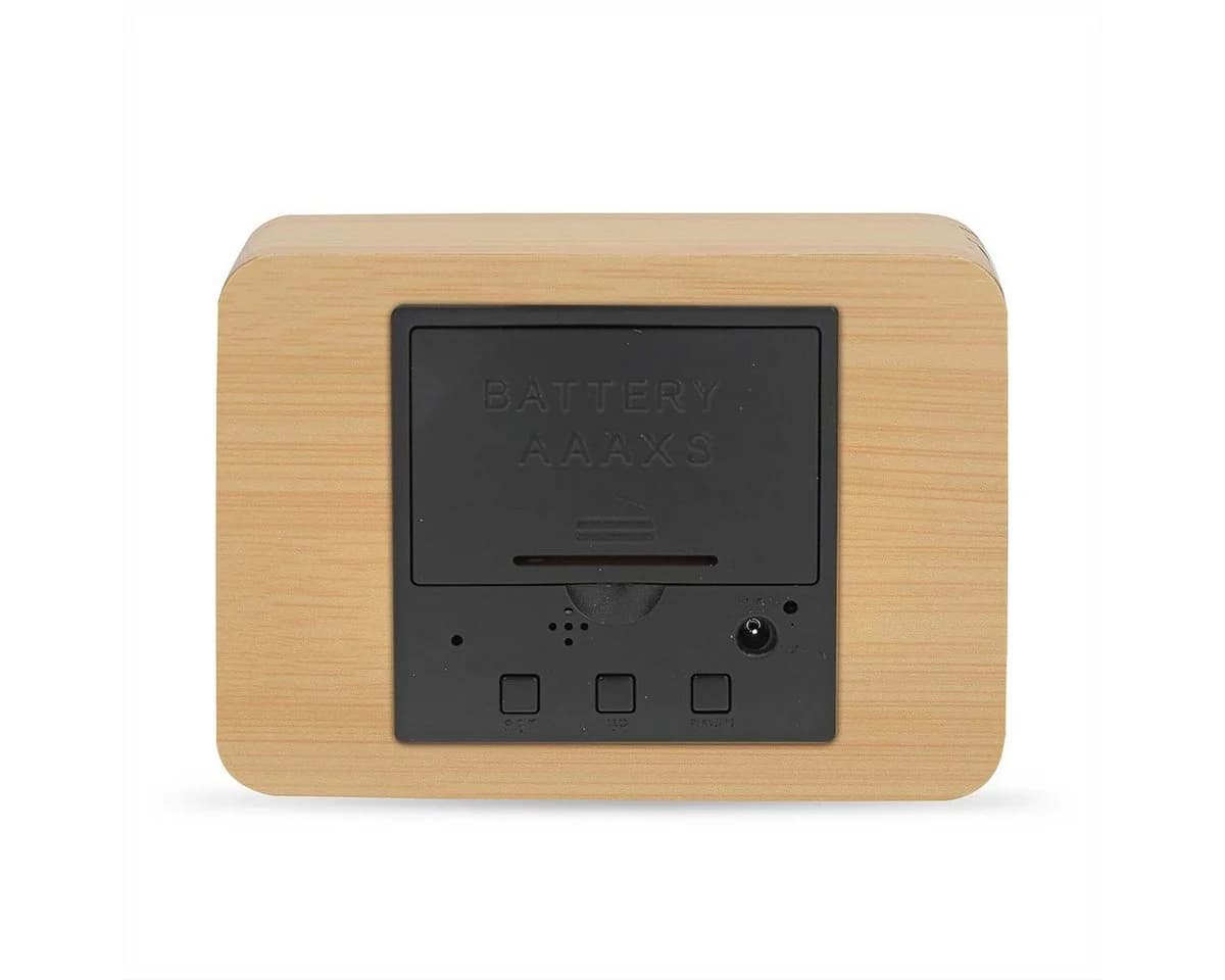 Nedis Digitalwecker CLDK2008BN Beige Holz LED-Anzeige - Bild 4