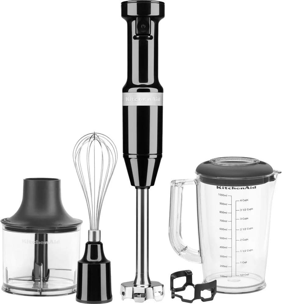 KITCHENAID Stabmixer Onyx Schwarz mit Zerkleinerer und Schneebesenaufsatz