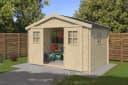Alpholz Gerätehaus Evere 19 Naturbelassen 330x270 cm Blockbohlen Bild 5