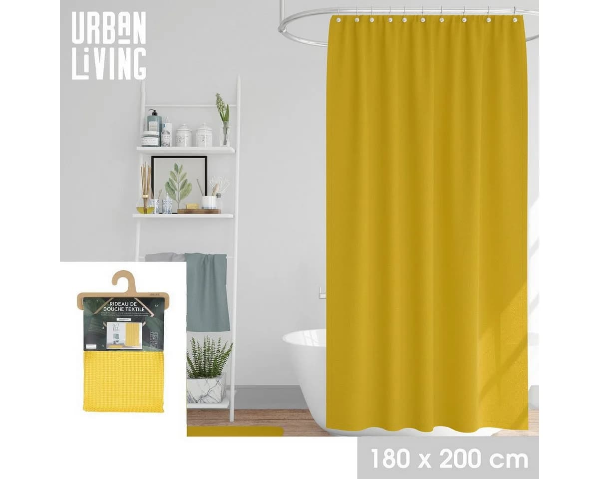 Urban Living Duschvorhang Gelb 180x200 cm Polyester